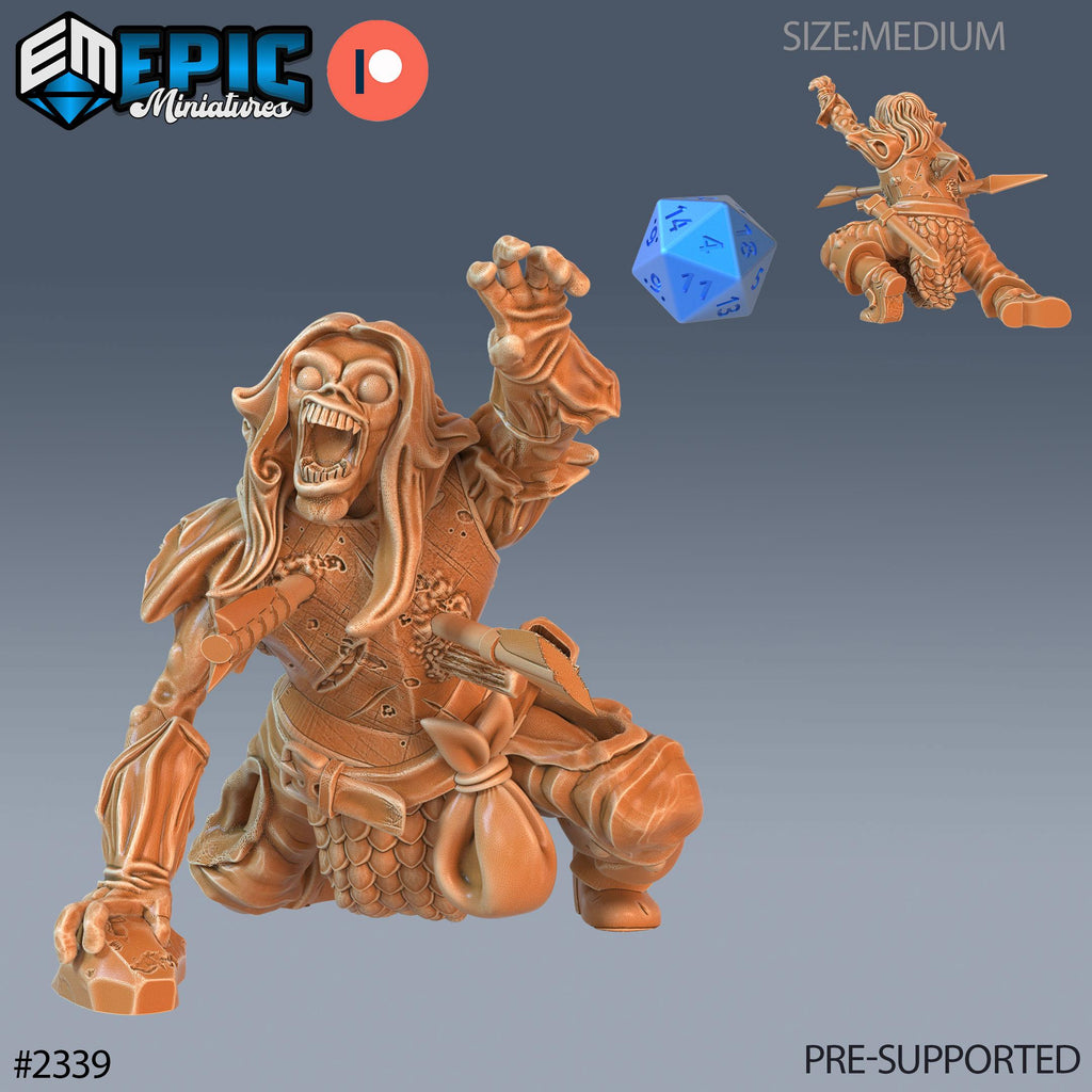 Zombie Warrior Option #2339 front DND miniature Tombs of Demise 16k resin