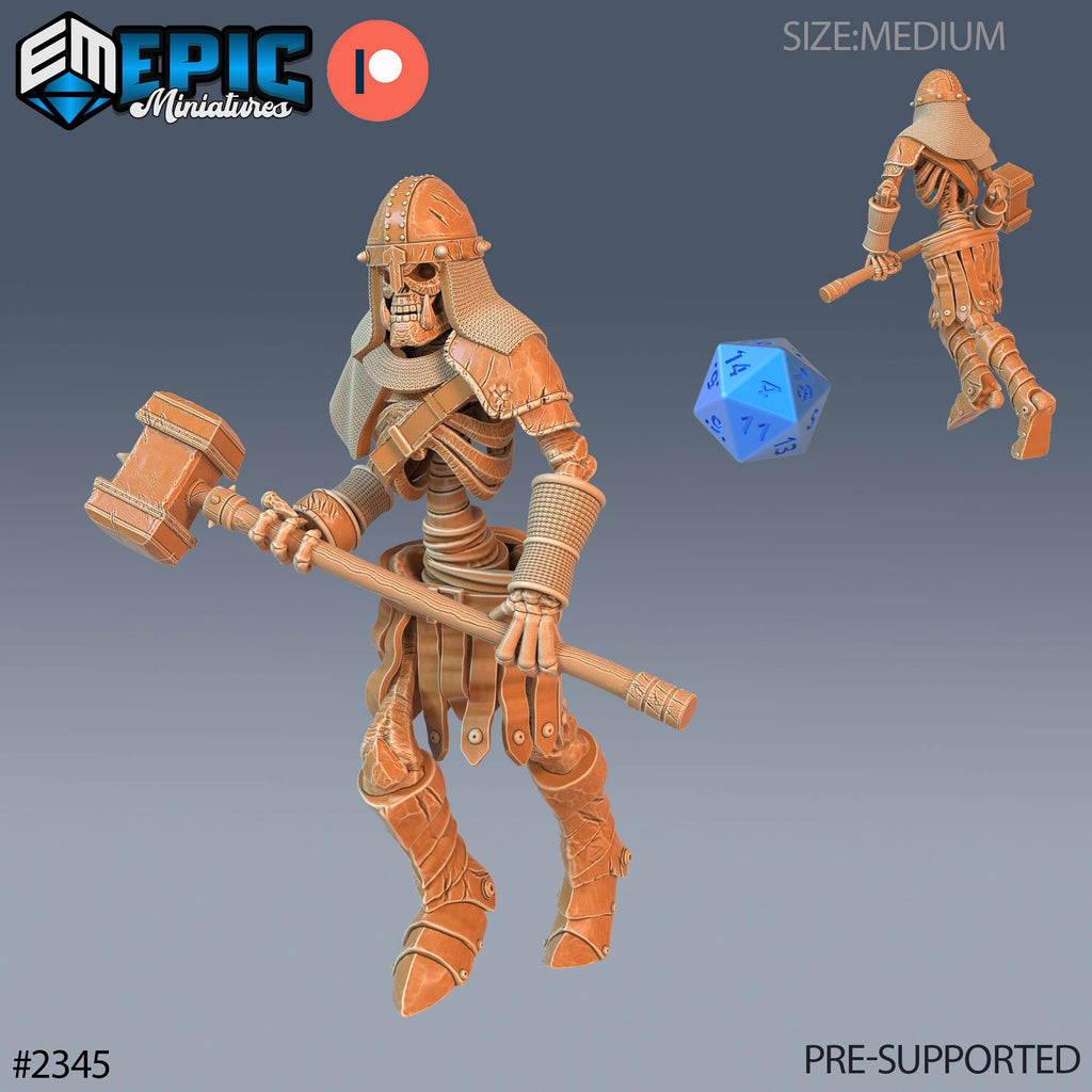Skeleton Orc Warrior Option #2345 front DND miniature Tombs of Demise 16k resin
