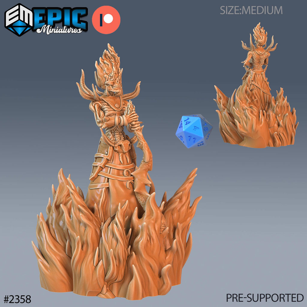 Flame Lich Option #2358 front DND miniature Tombs of Demise 16k resin