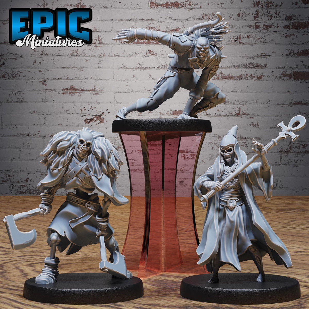 Summoned Undead Set of 3 DND miniatures group photo Undead Souls