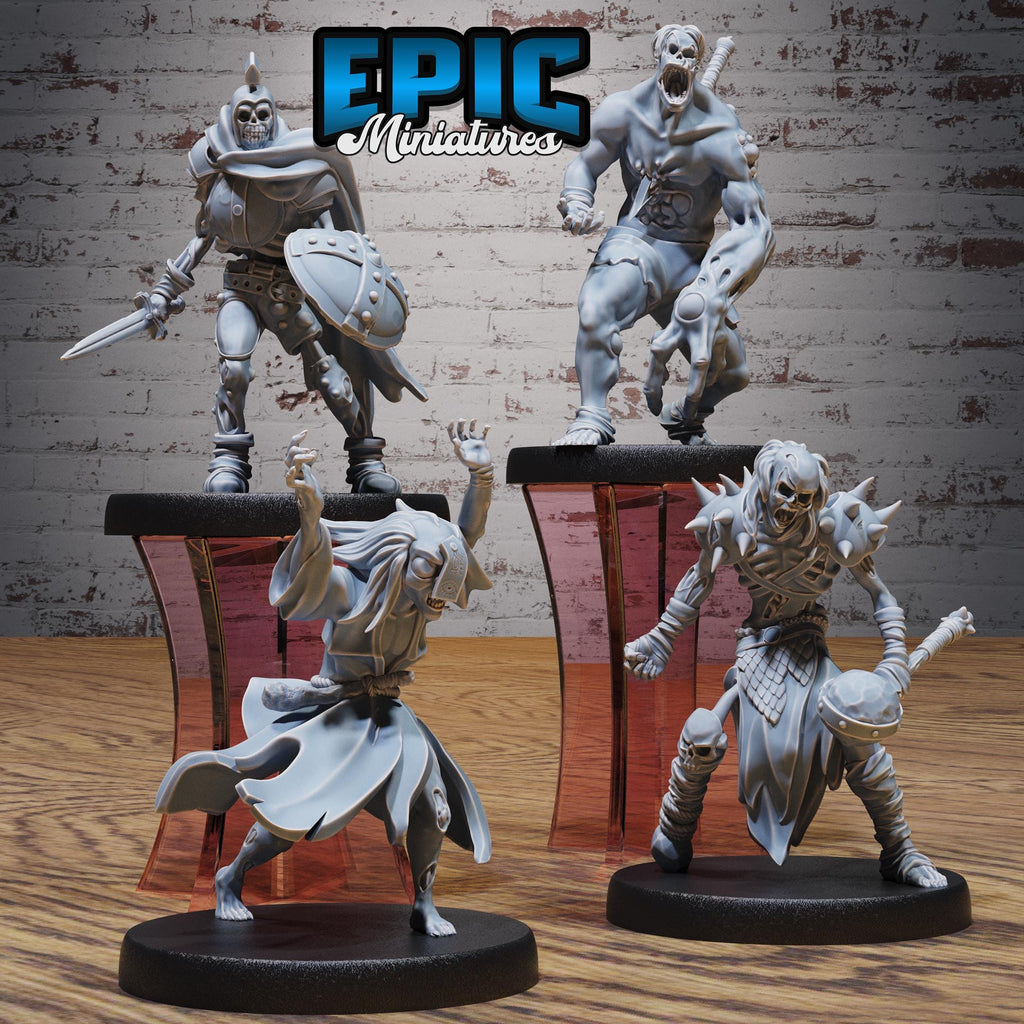 Summoned Undead Set of 4 DND miniatures group photo Undead Souls