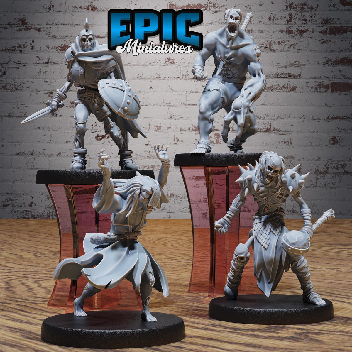 Summoned Undead Set of 4 DND miniatures group photo Undead Souls