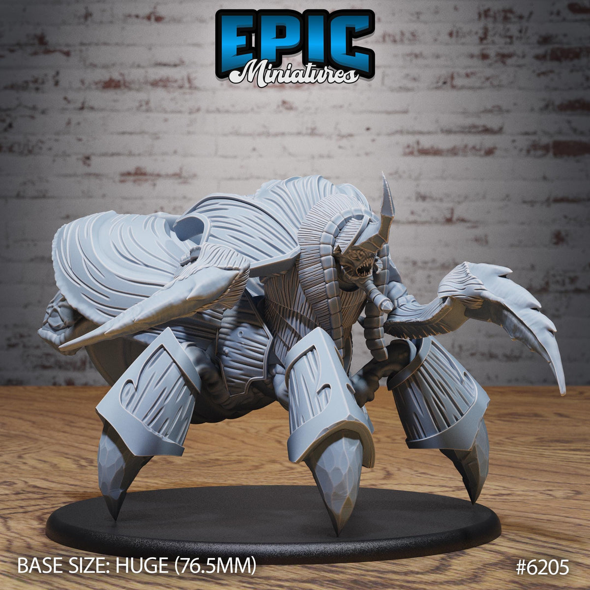 Undead Beetle Lord 50mm base #1 front DND miniature Undead Souls 16k resin