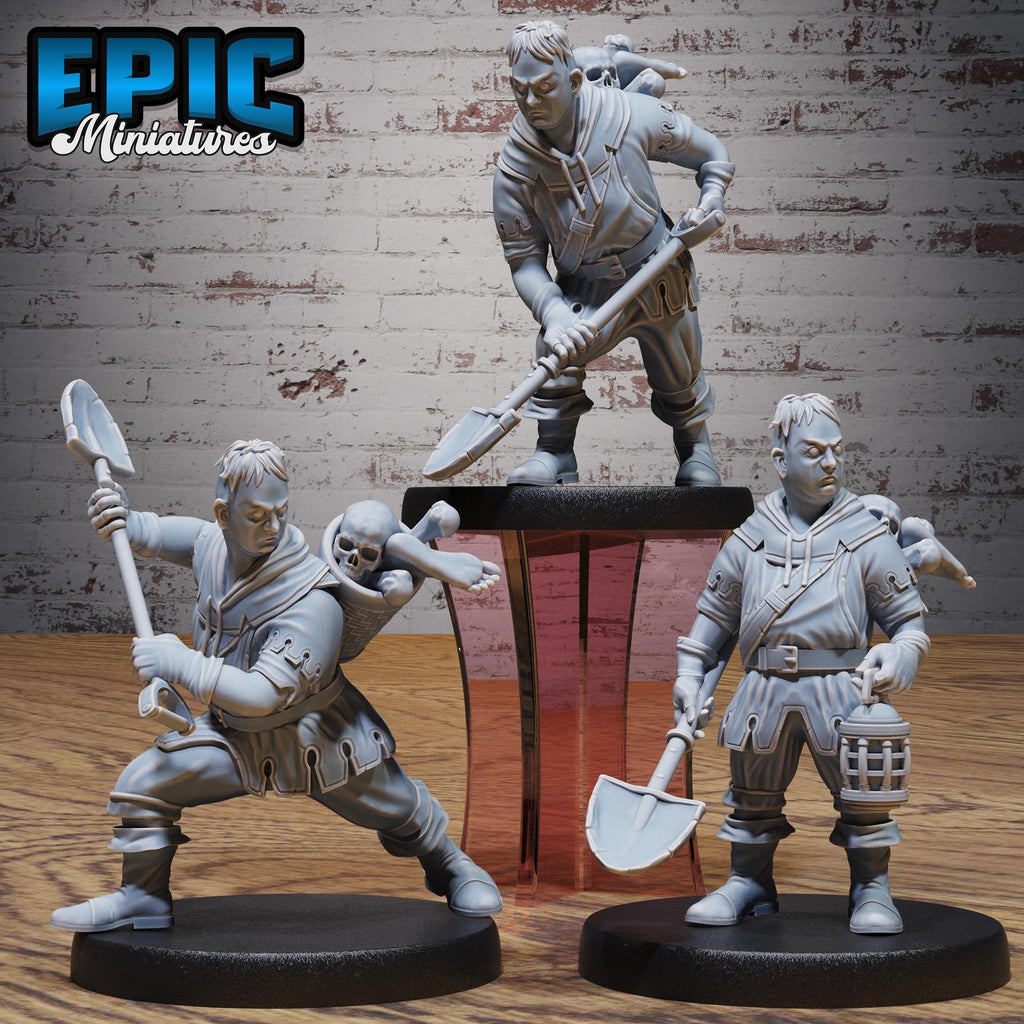 Grave Digger Set of 3 DND miniatures group photo Undead Souls