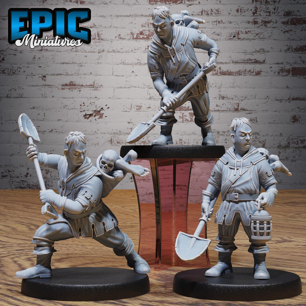 Grave Digger Set of 3 DND miniatures group photo Undead Souls