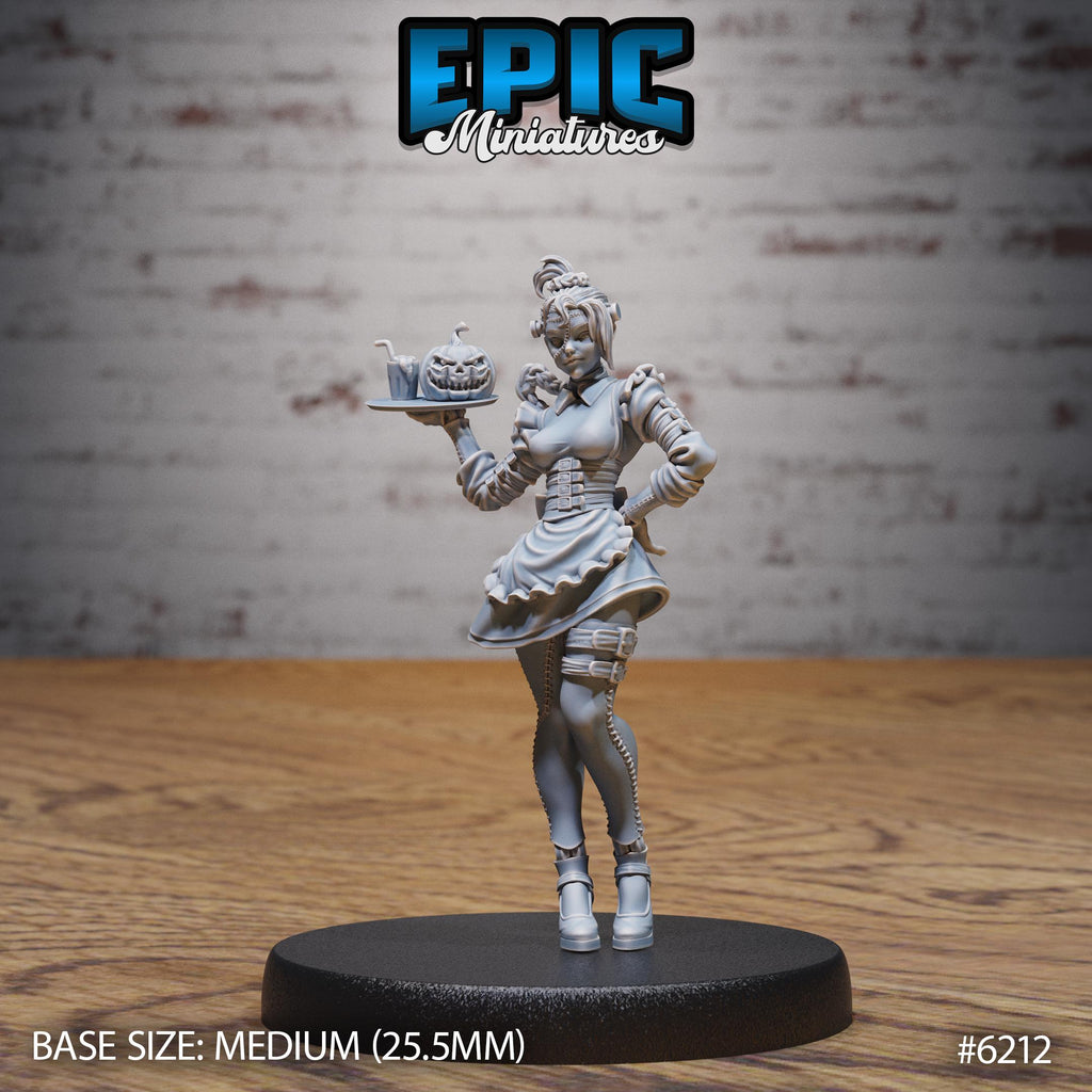 Frankenstein Maid Option #6212 front DND miniature Undead Souls 16k resin