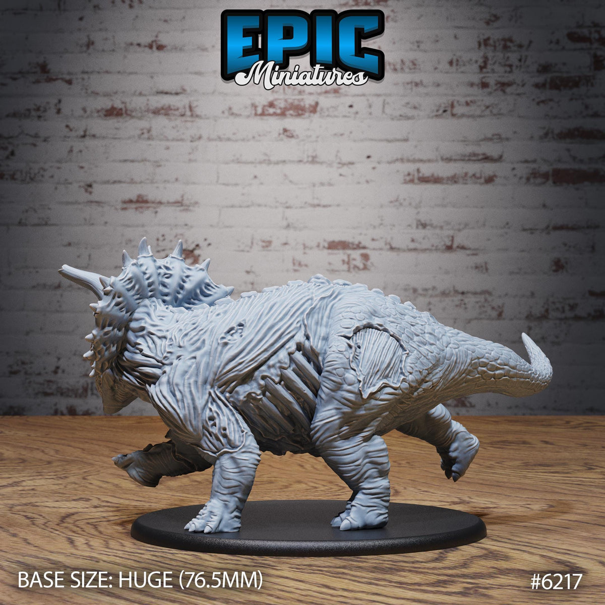 Triceratops Option #6217 back DND miniature Undead Souls 16k resin