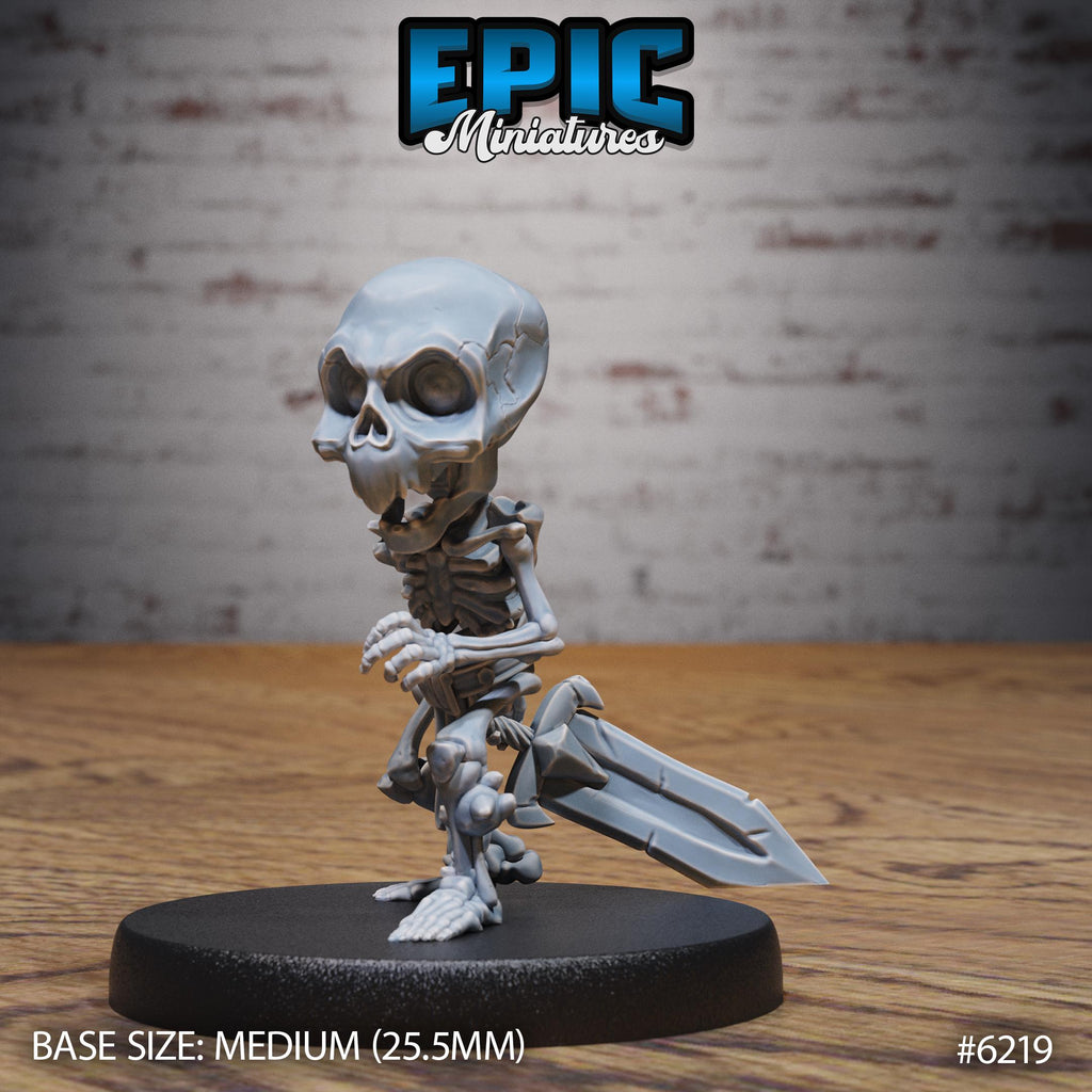 Gnome Skeleton Option #6219 front DND miniature Undead Souls 16k resin