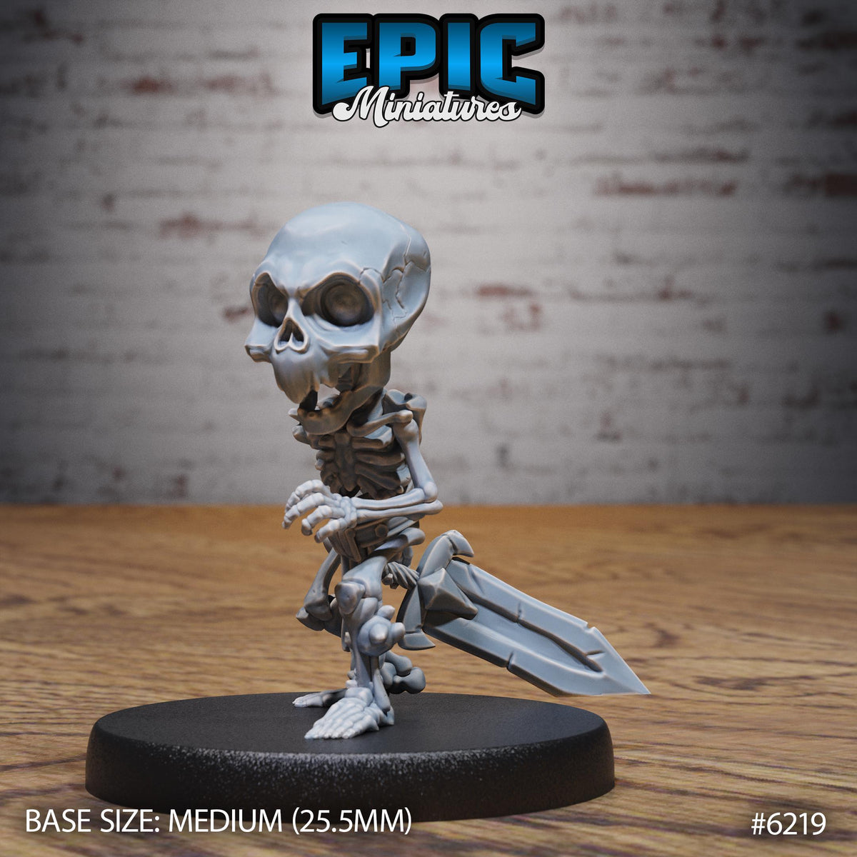 Gnome Skeleton Option #6219 front DND miniature Undead Souls 16k resin