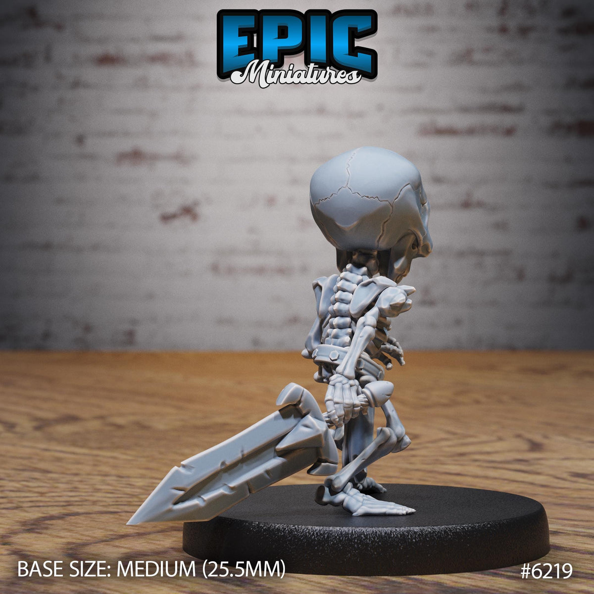 Gnome Skeleton Option #6219 back DND miniature Undead Souls 16k resin