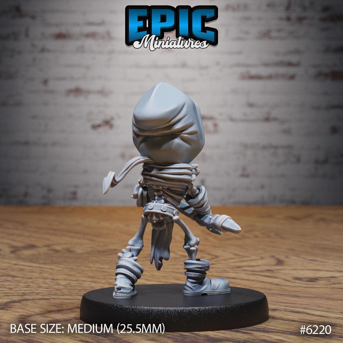 Gnome Skeleton Option #6220 back DND miniature Undead Souls 16k resin