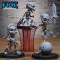 Gnome Skeleton Set of 3 DND miniatures group photo Undead Souls