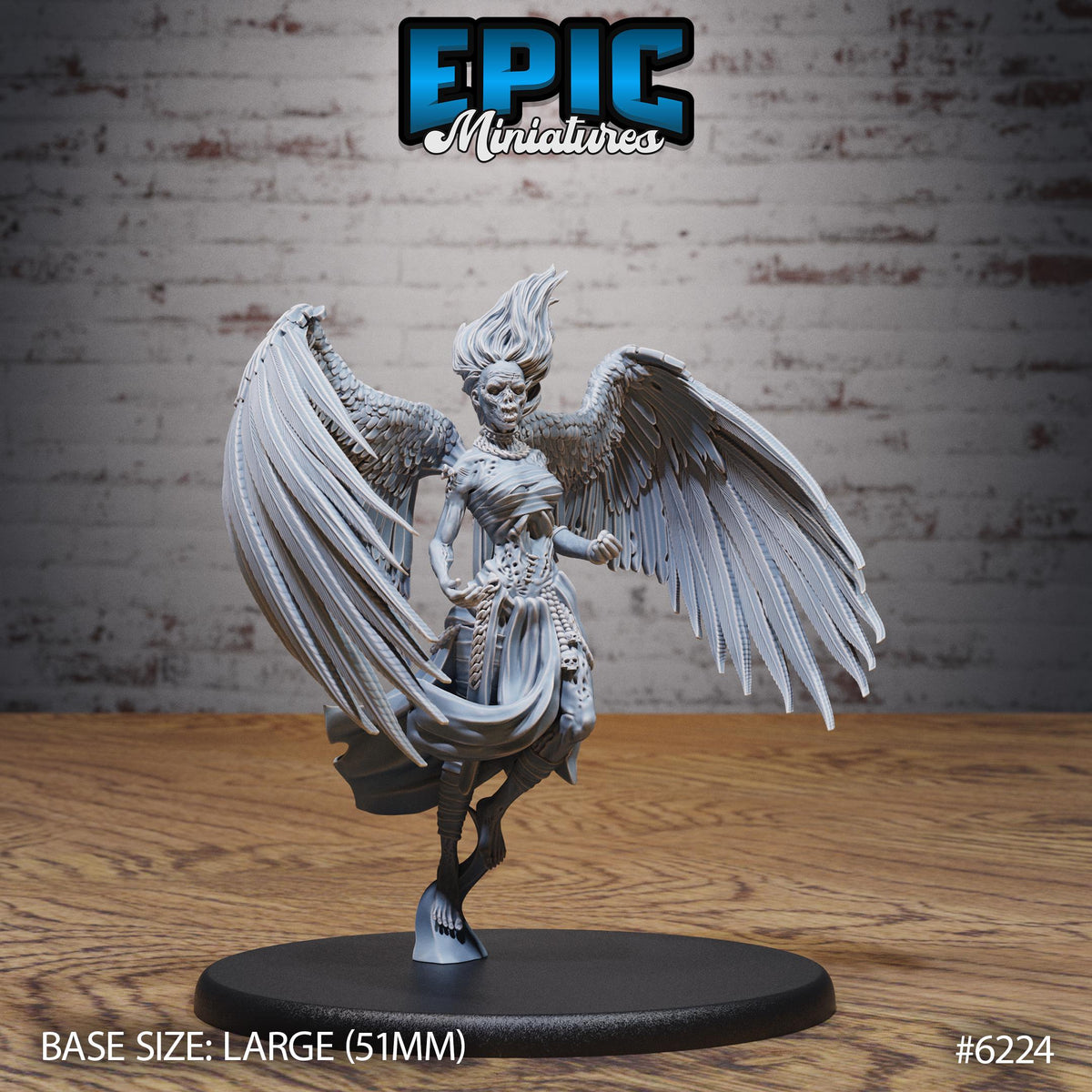 Angel Zombie Option #6224 front DND miniature Undead Souls 16k resin