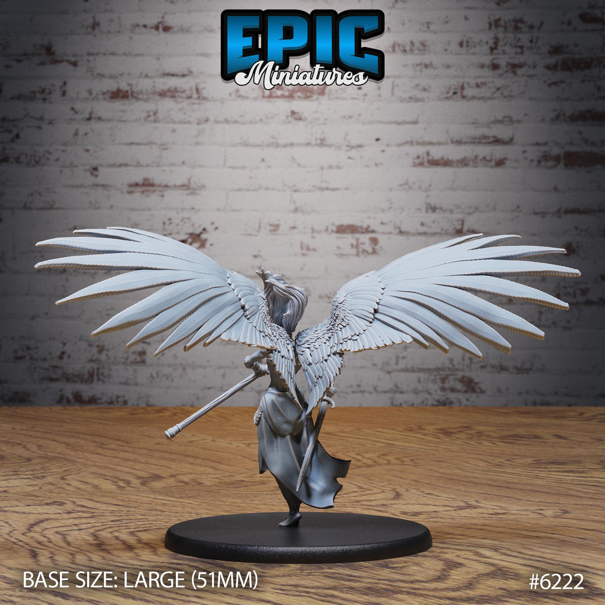Angel Zombie Option #6222 back DND miniature Undead Souls 16k resin