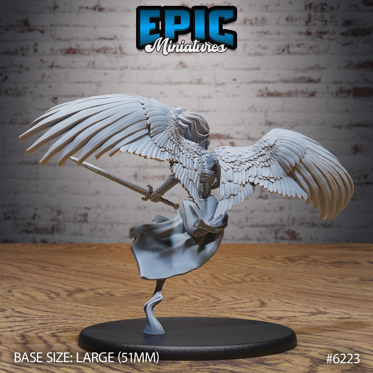 Angel Zombie Option #6223 back DND miniature Undead Souls 16k resin