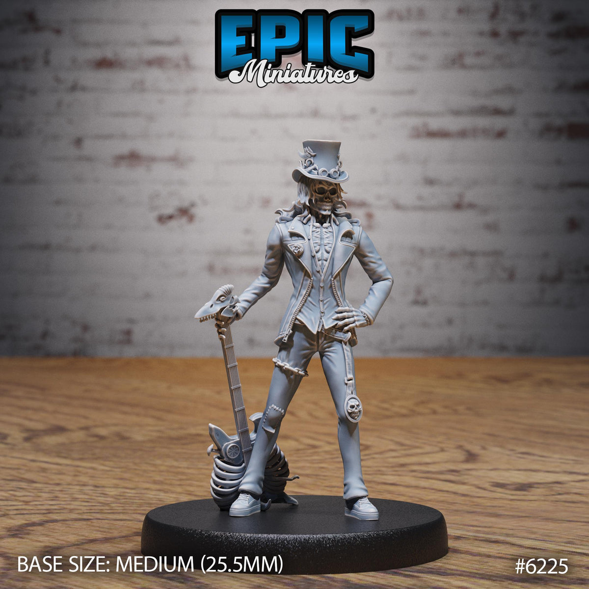 Bone Rocker Option #6225 front DND miniature Undead Souls 16k resin