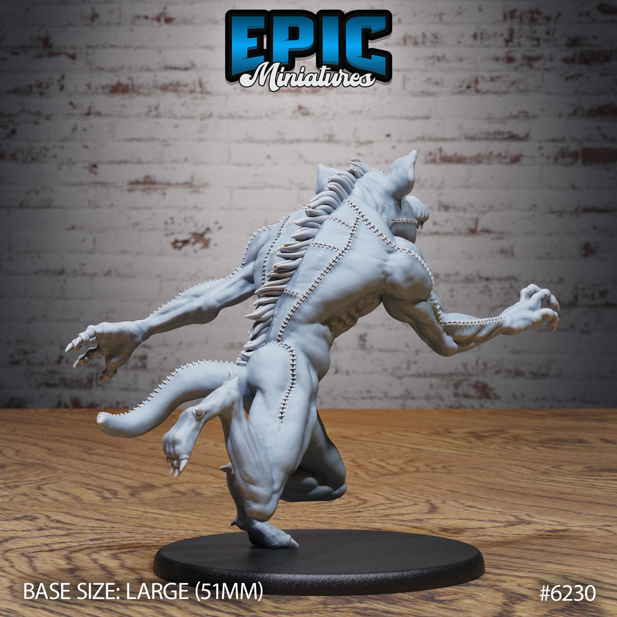 Stitched Pig Beast Option #6230 back DND miniature Undead Souls 16k resin