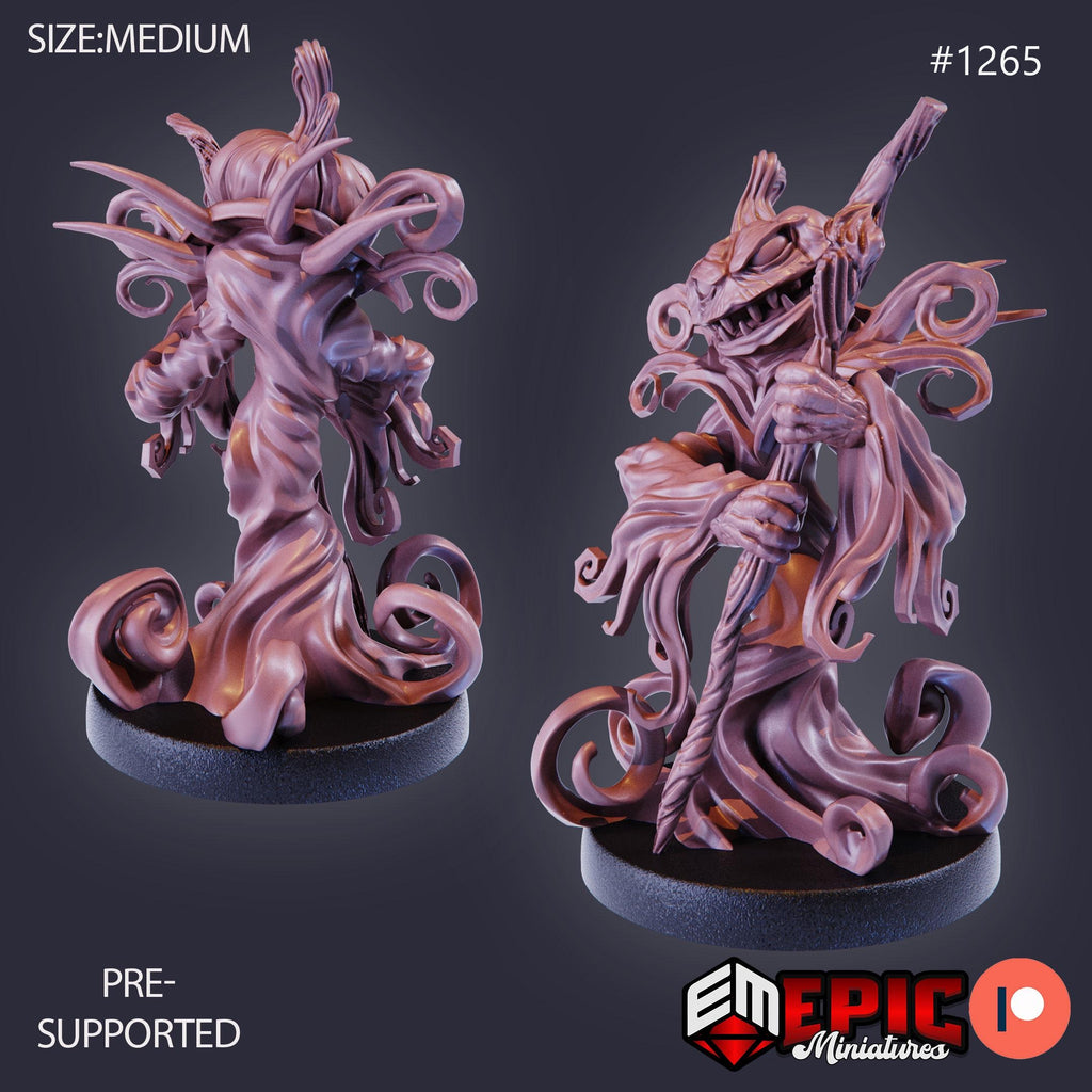 Pumpkin Reaper Option #1265 front DND miniature Halloween Horror 16k resin