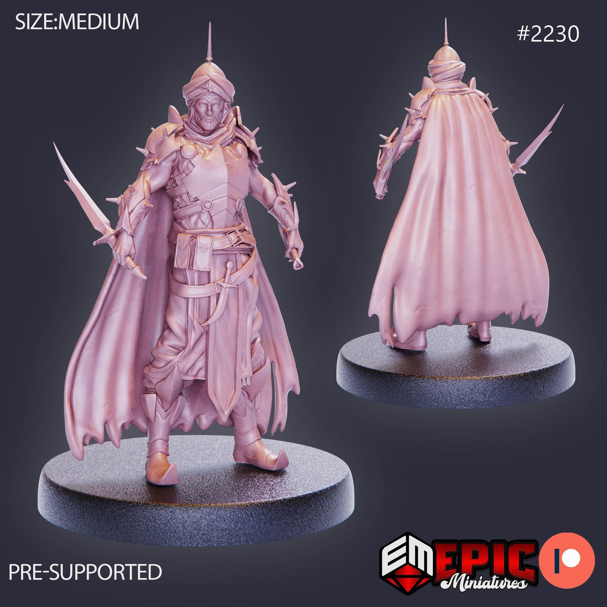 Orient Warrior Option #2230 front DND miniature Oriental Dunes 16k resin