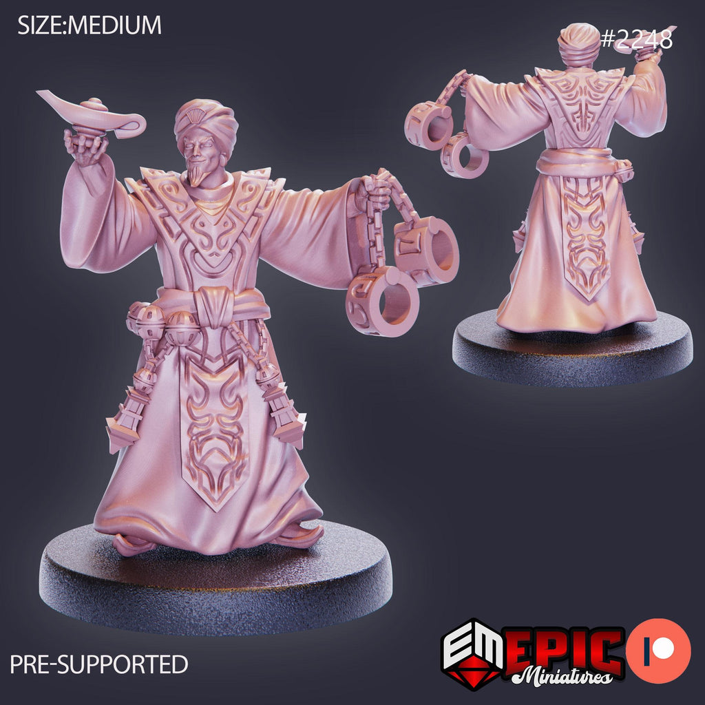 Djinni Hunter Option #2248 front DND miniature Oriental Dunes 16k resin