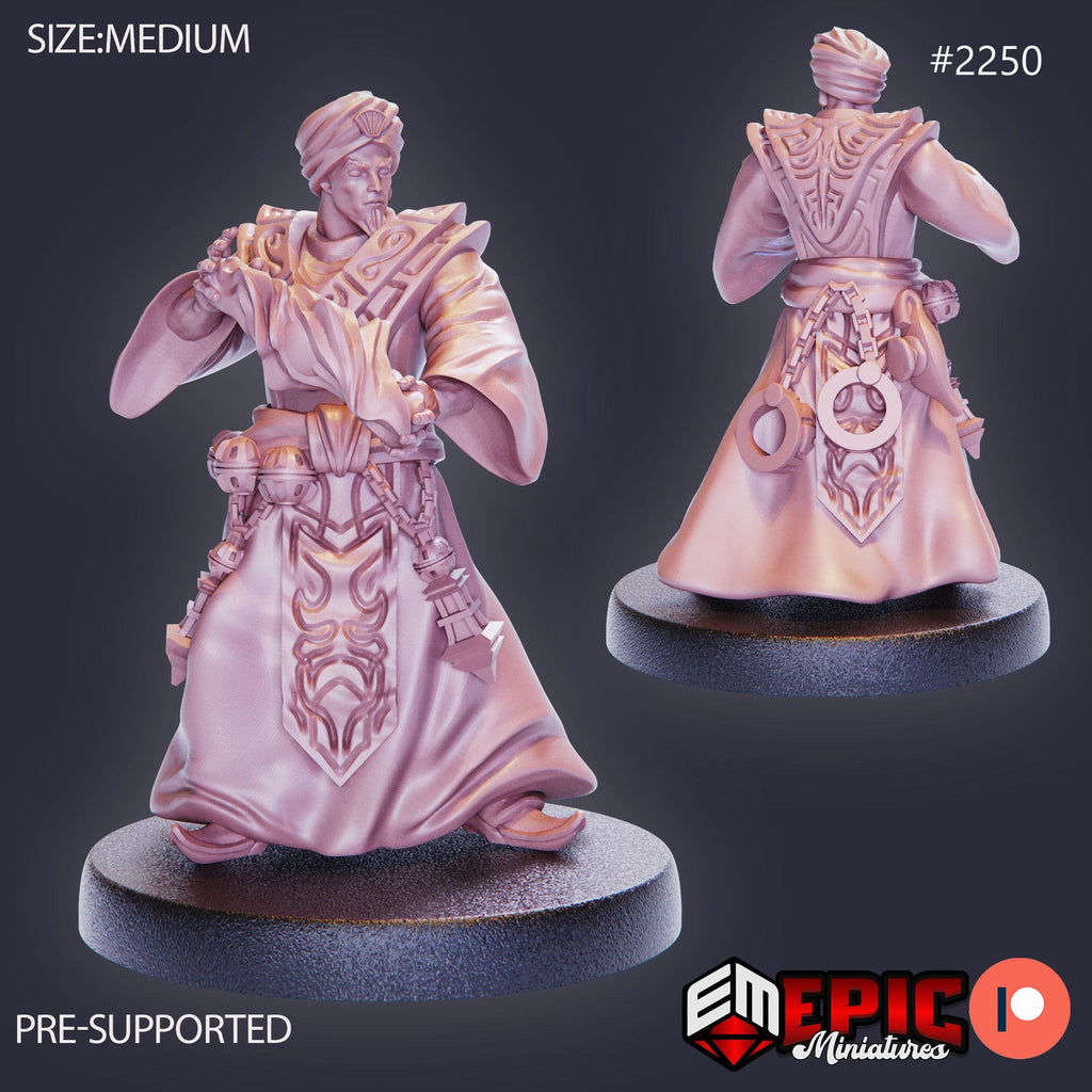 Djinni Hunter Option #2250 front DND miniature Oriental Dunes 16k resin