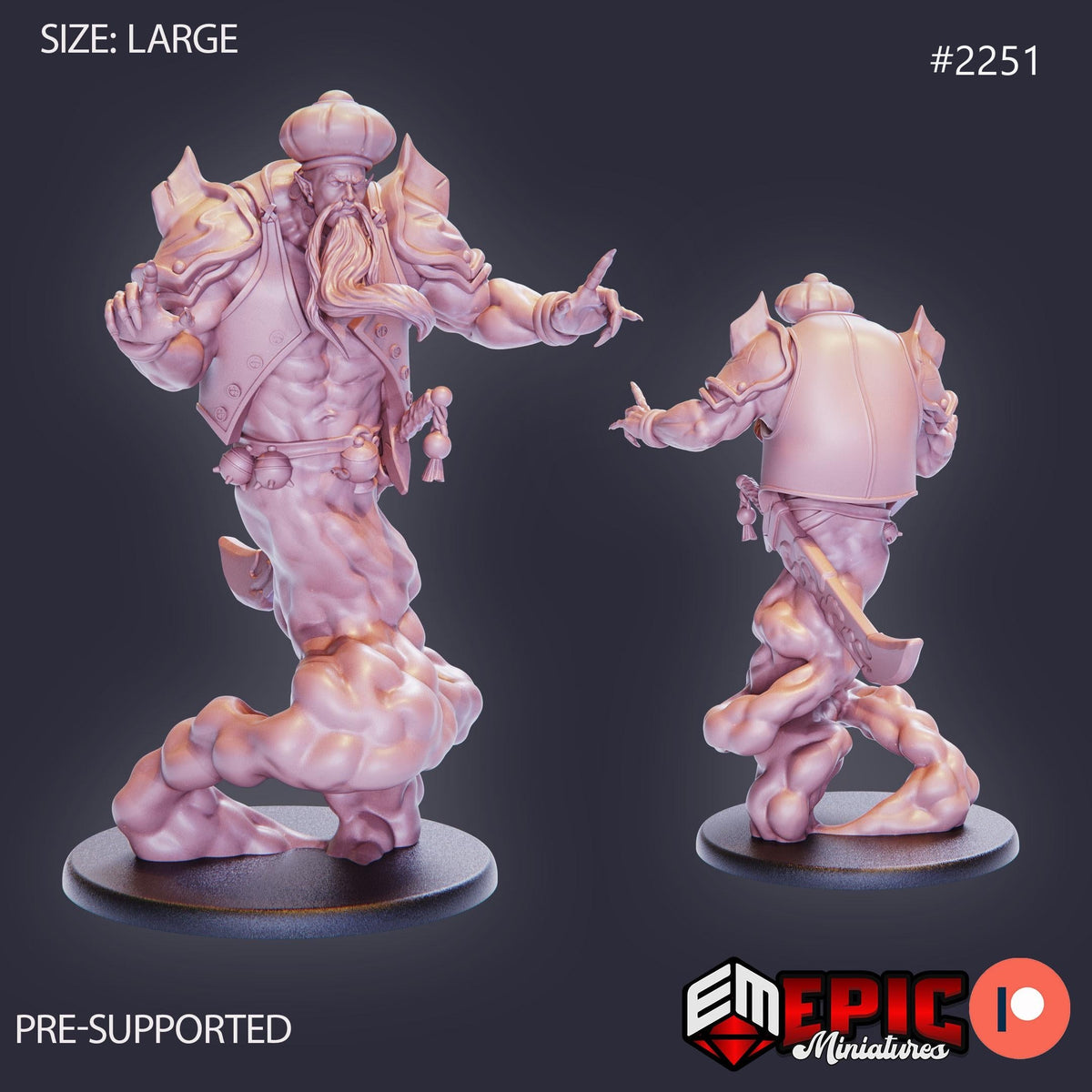 Legendary Lamp Genie Option #2251 front DND miniature Oriental Dunes 16k resin