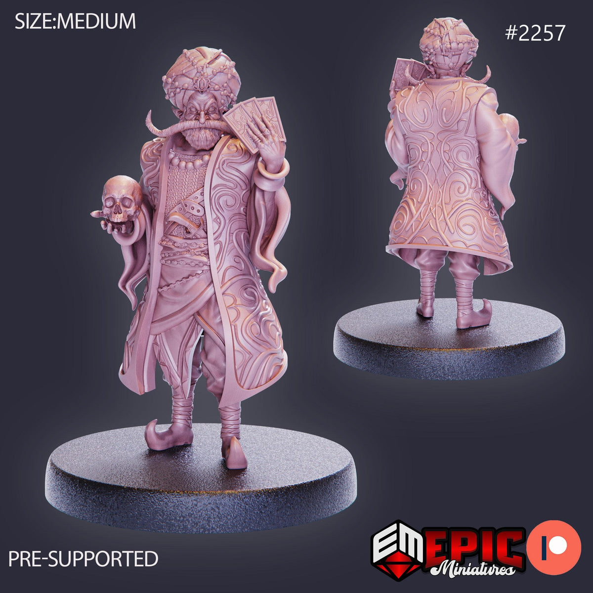Shady Fortune Teller Option #2257 front DND miniature Oriental Dunes 16k resin