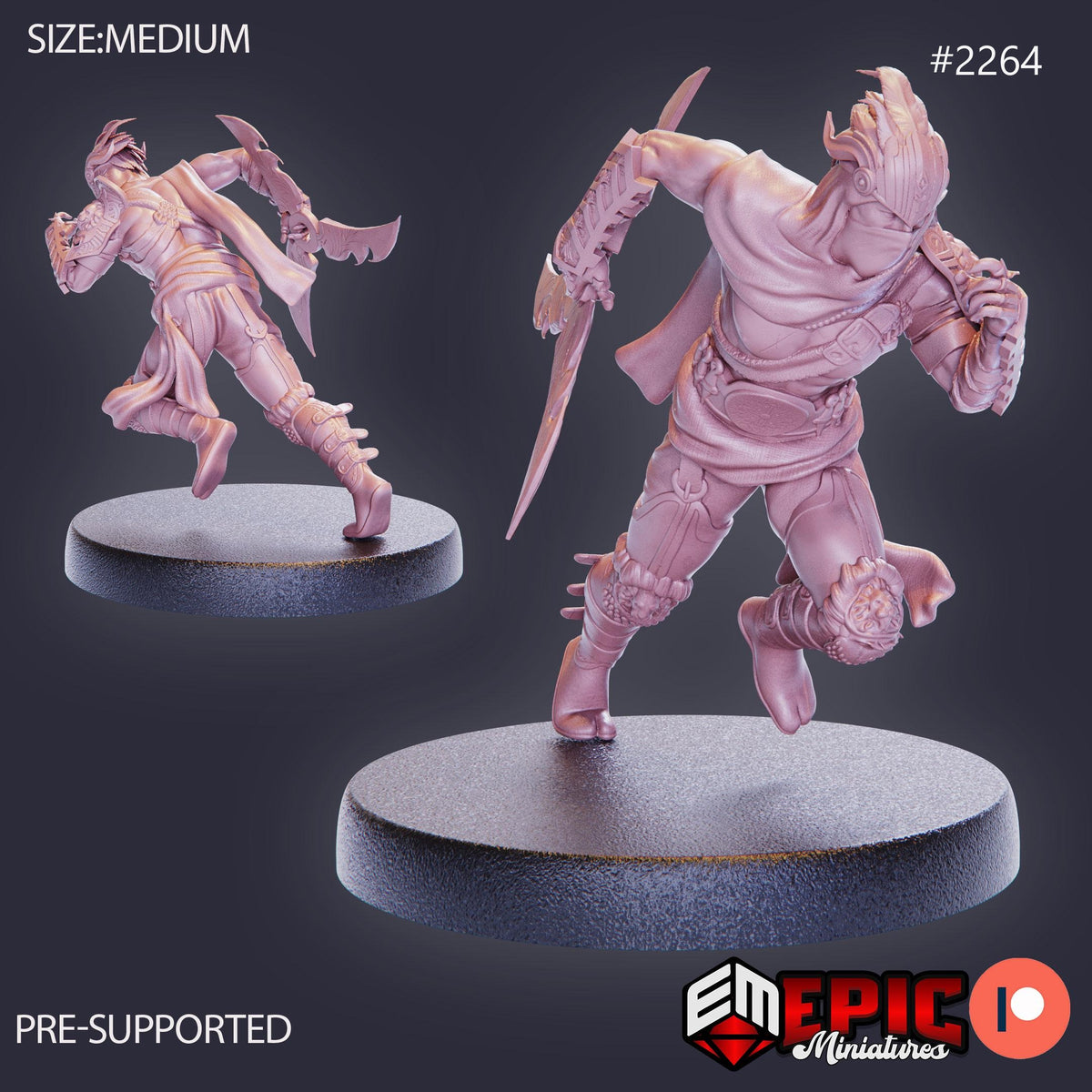 Orient Assassin Option #2264 front DND miniature Oriental Dunes 16k resin