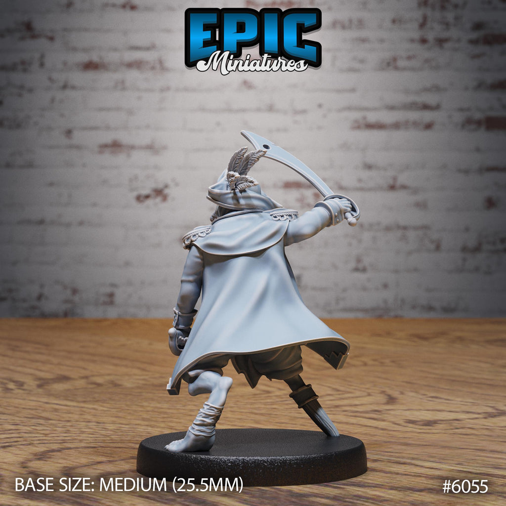 Ratfolk Pirate Captain Option #6055 back DND miniature Corsair Waters 16k resin