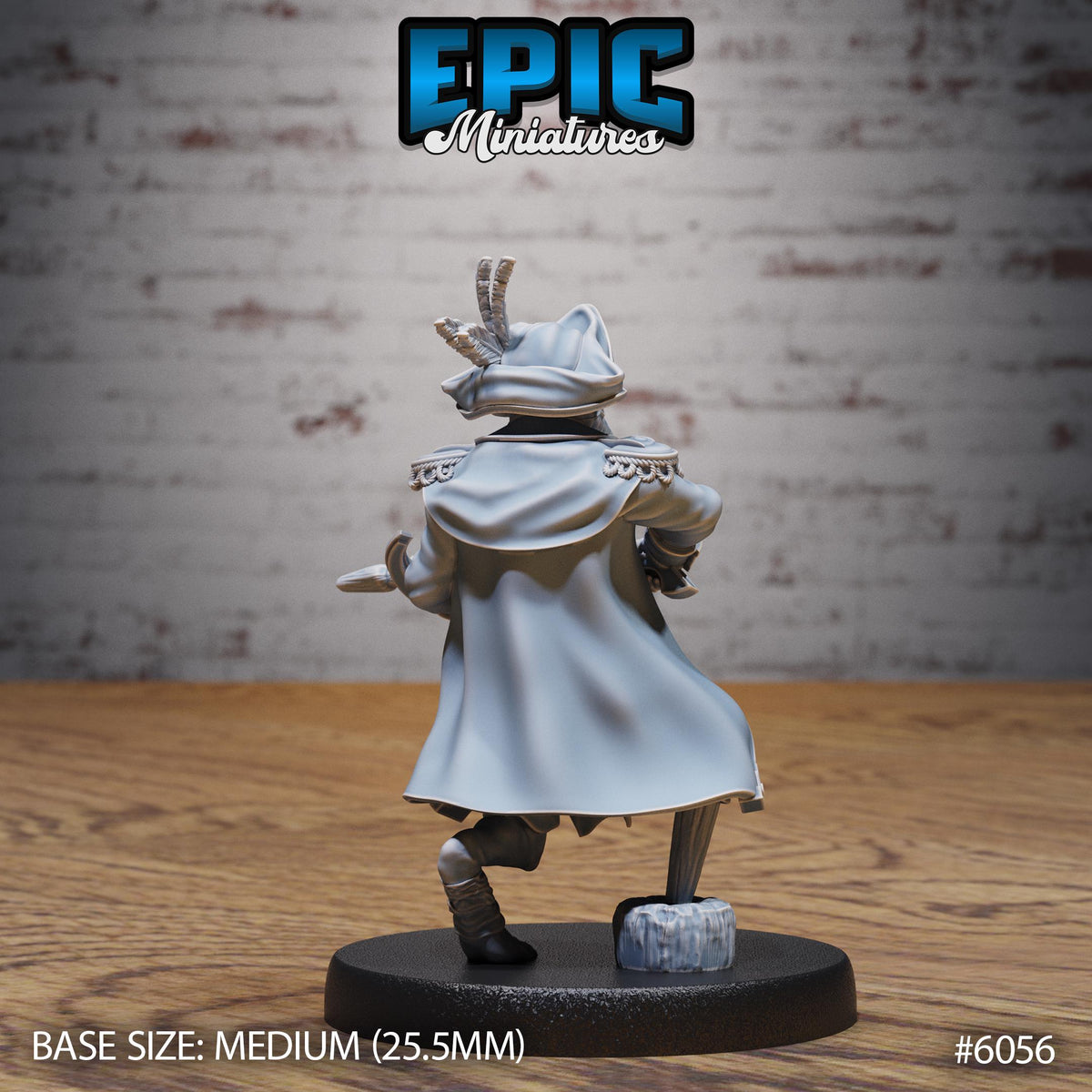 Ratfolk Pirate Captain Option #6056 back DND miniature Corsair Waters 16k resin