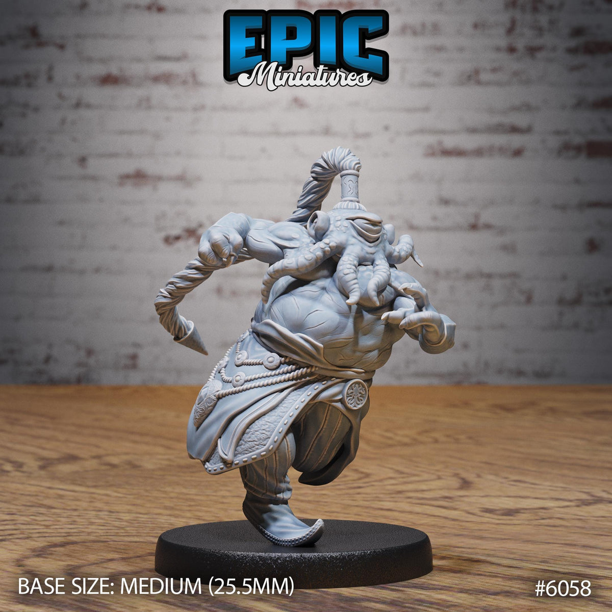 Octo Folk Pirate Option #6058 front DND miniature Corsair Waters 16k resin