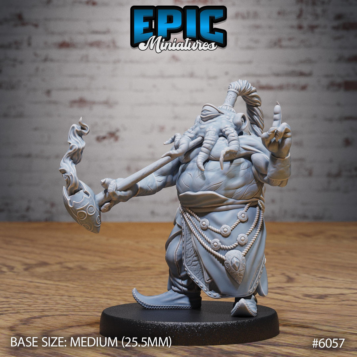 Octo Folk Pirate Option #6057 front DND miniature Corsair Waters 16k resin