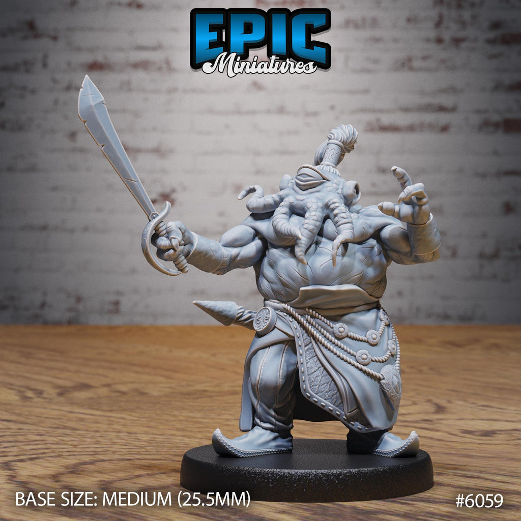 Octo Folk Pirate Option #6059 front DND miniature Corsair Waters 16k resin