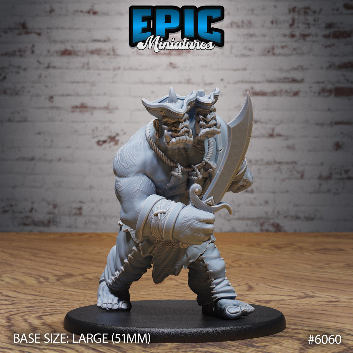 Ettin Pirate Option #6060 front DND miniature Corsair Waters 16k resin