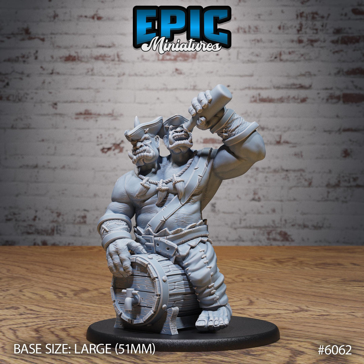 Ettin Pirate Option #6062 front DND miniature Corsair Waters 16k resin