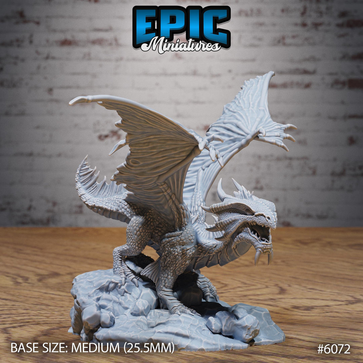 Bronze Dragon Wyrmling Option #6072 front DND miniature Corsair Waters 16k resin