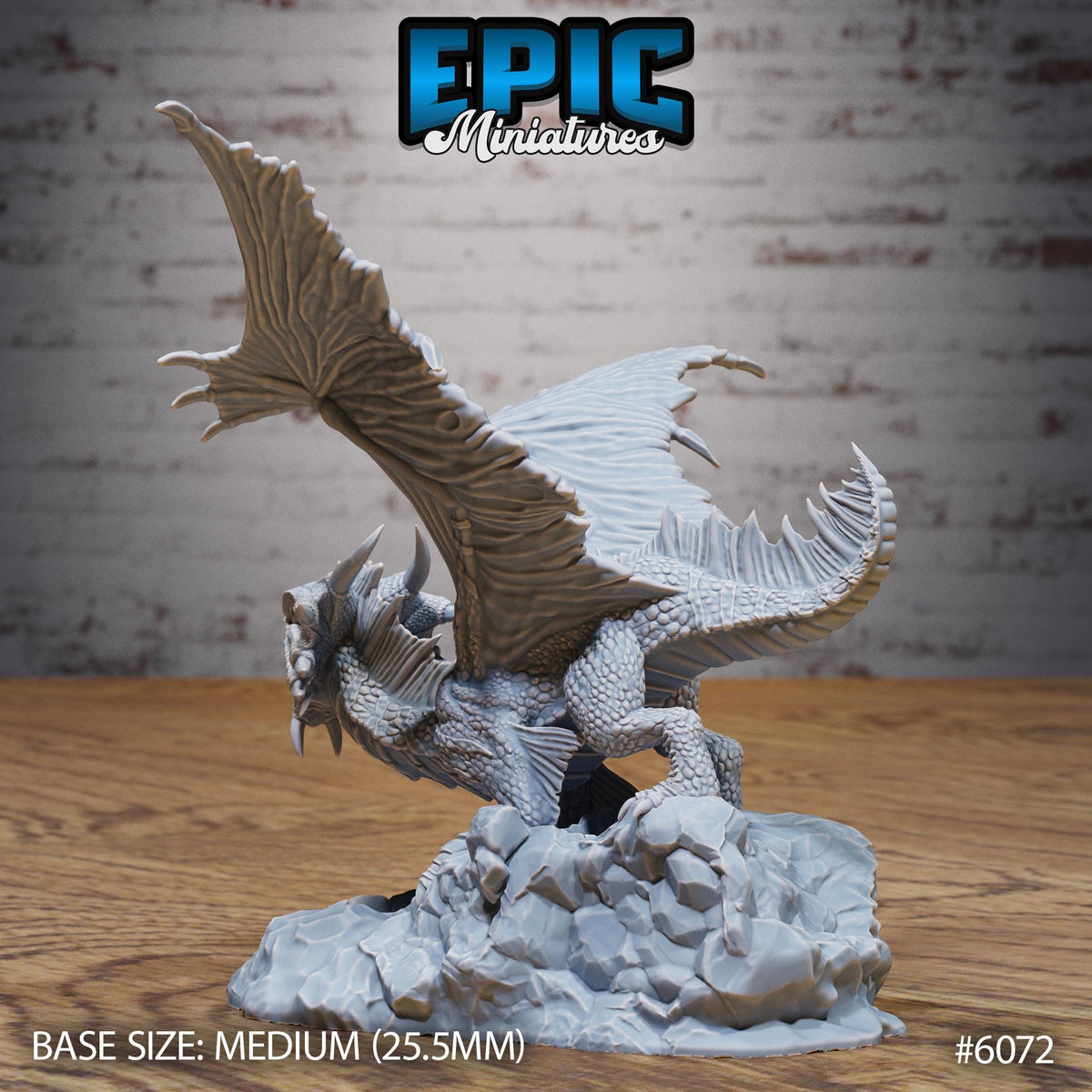 Bronze Dragon Wyrmling Option #6072 back DND miniature Corsair Waters 16k resin