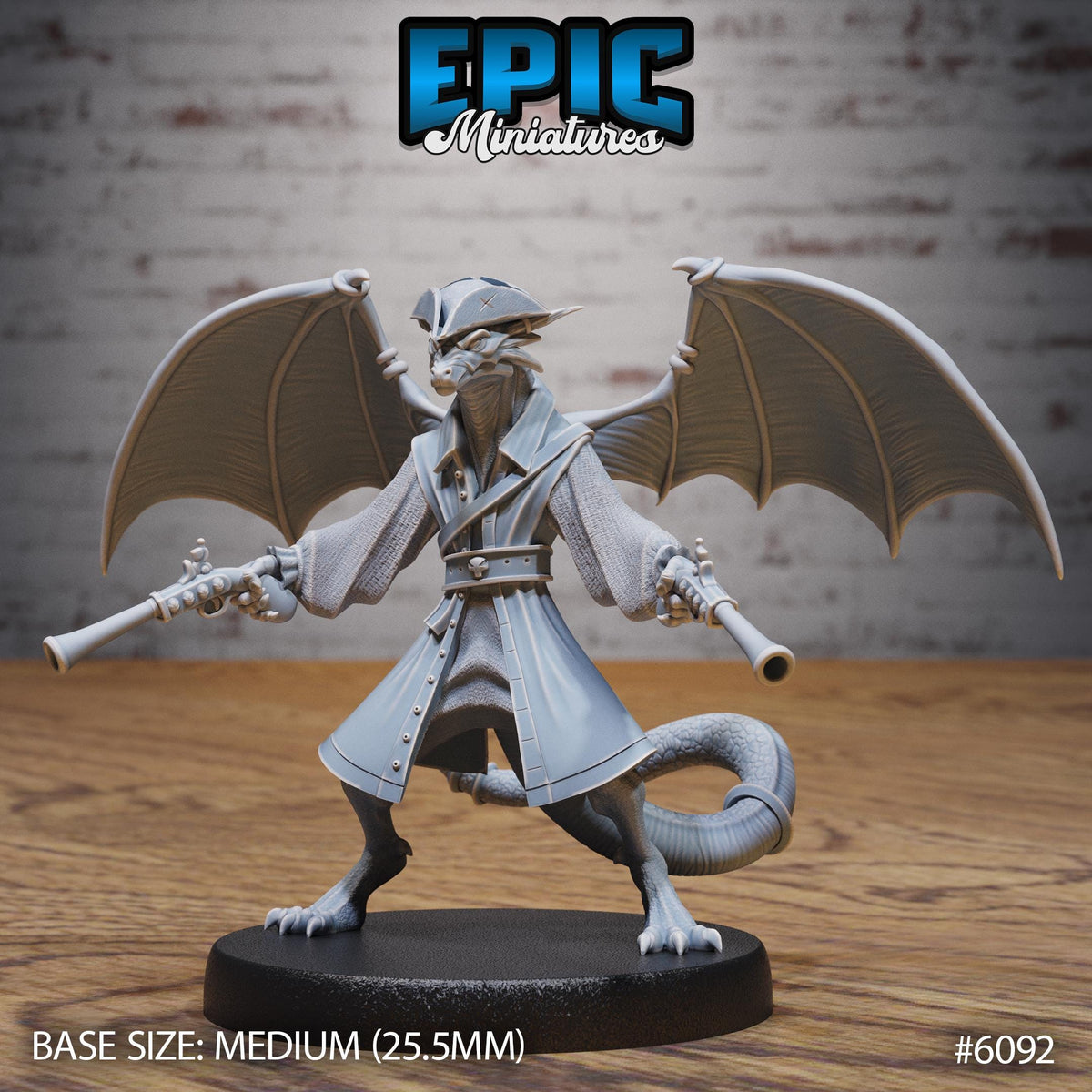 Draco Pirate Option #6092 front DND miniature Corsair Waters 16k resin