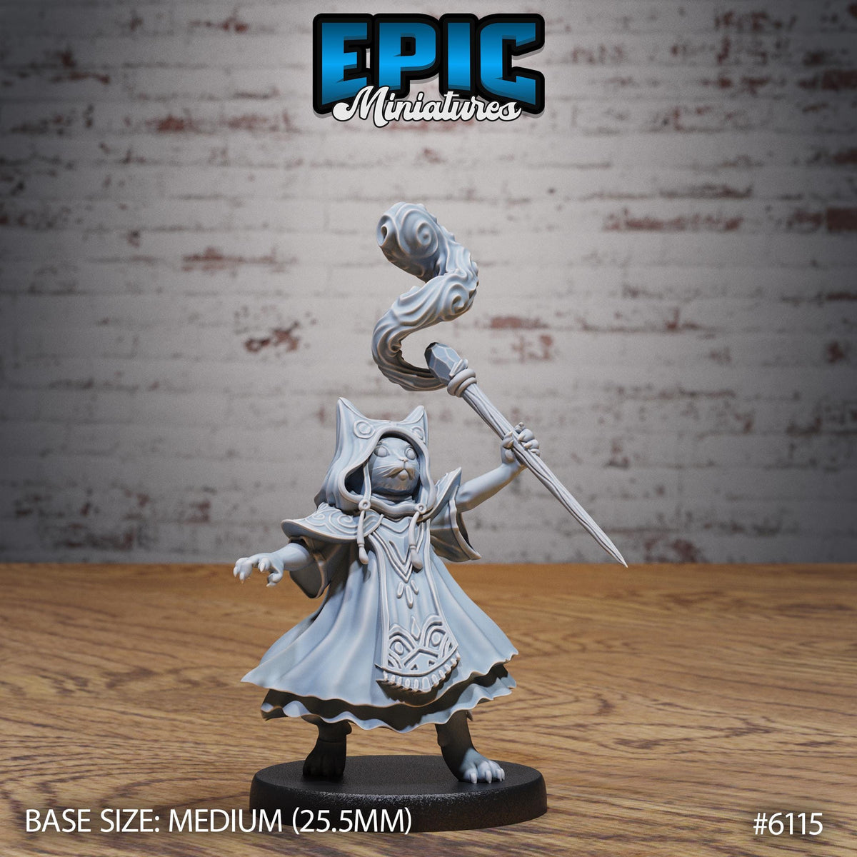 Catfolk Warlock Option #6115 front DND miniature Demons of Torment 16k resin
