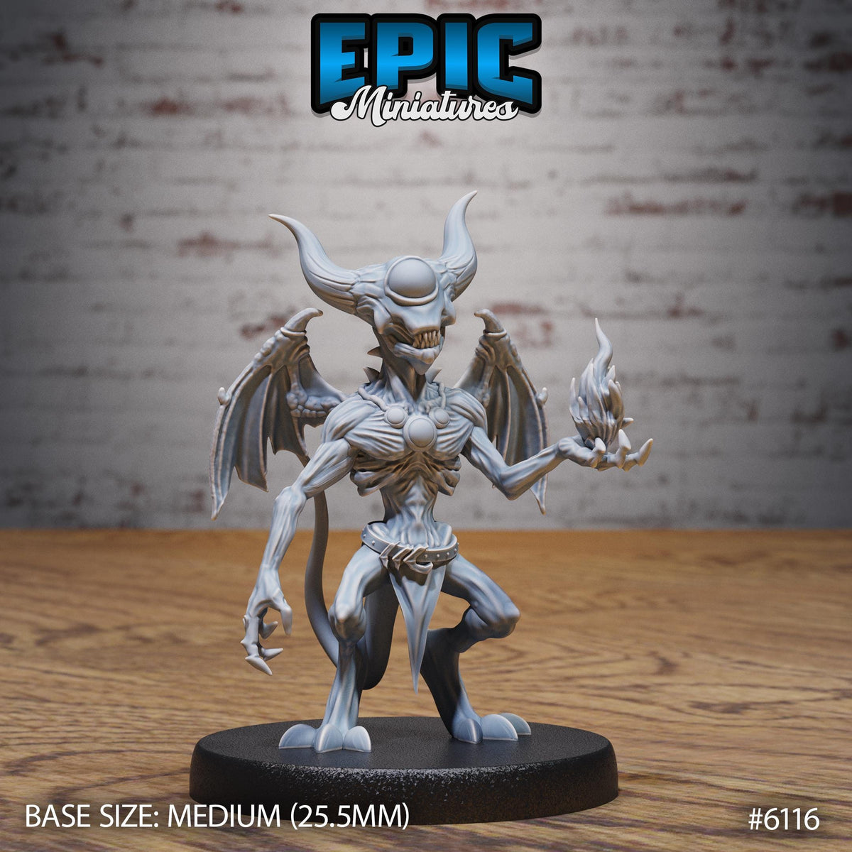 Pyro Demon Option #6116 front DND miniature Demons of Torment 16k resin