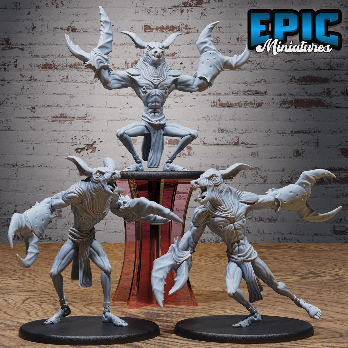 Doncrab Demon Set of 3 DND miniatures group photo Demons of Torment