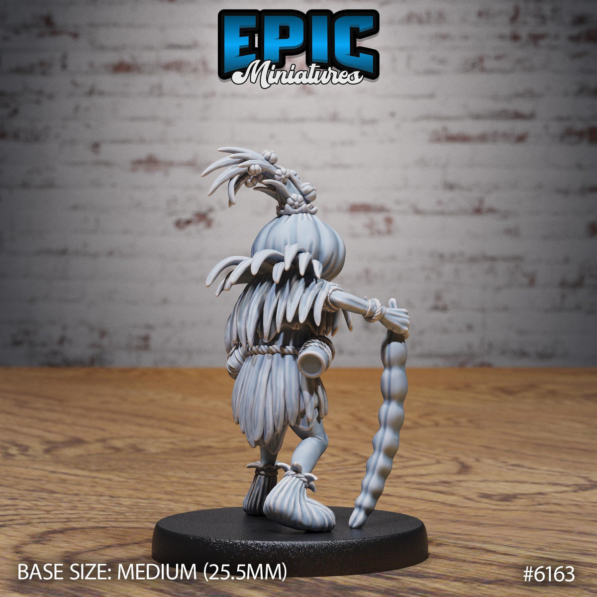 Garlic Druid Option #6163 back DND miniature Swamp Adventure 16k resin