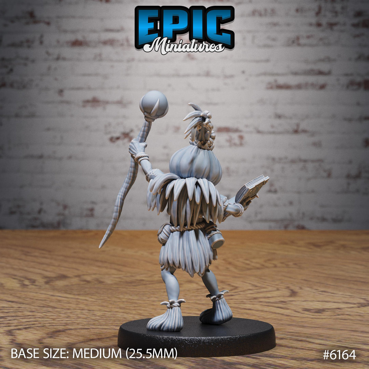 Garlic Druid Option #6164 back DND miniature Swamp Adventure 16k resin