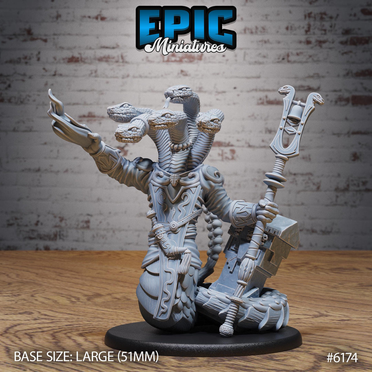 Snake Shaman Option #6174 front DND miniature Swamp Adventure 16k resin