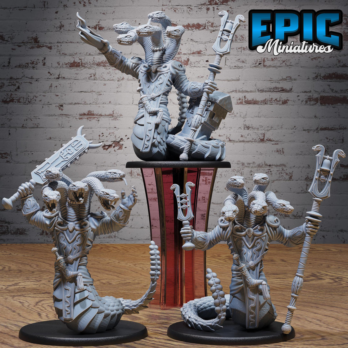 Snake Shaman Set of 3 DND miniatures group photo Swamp Adventure