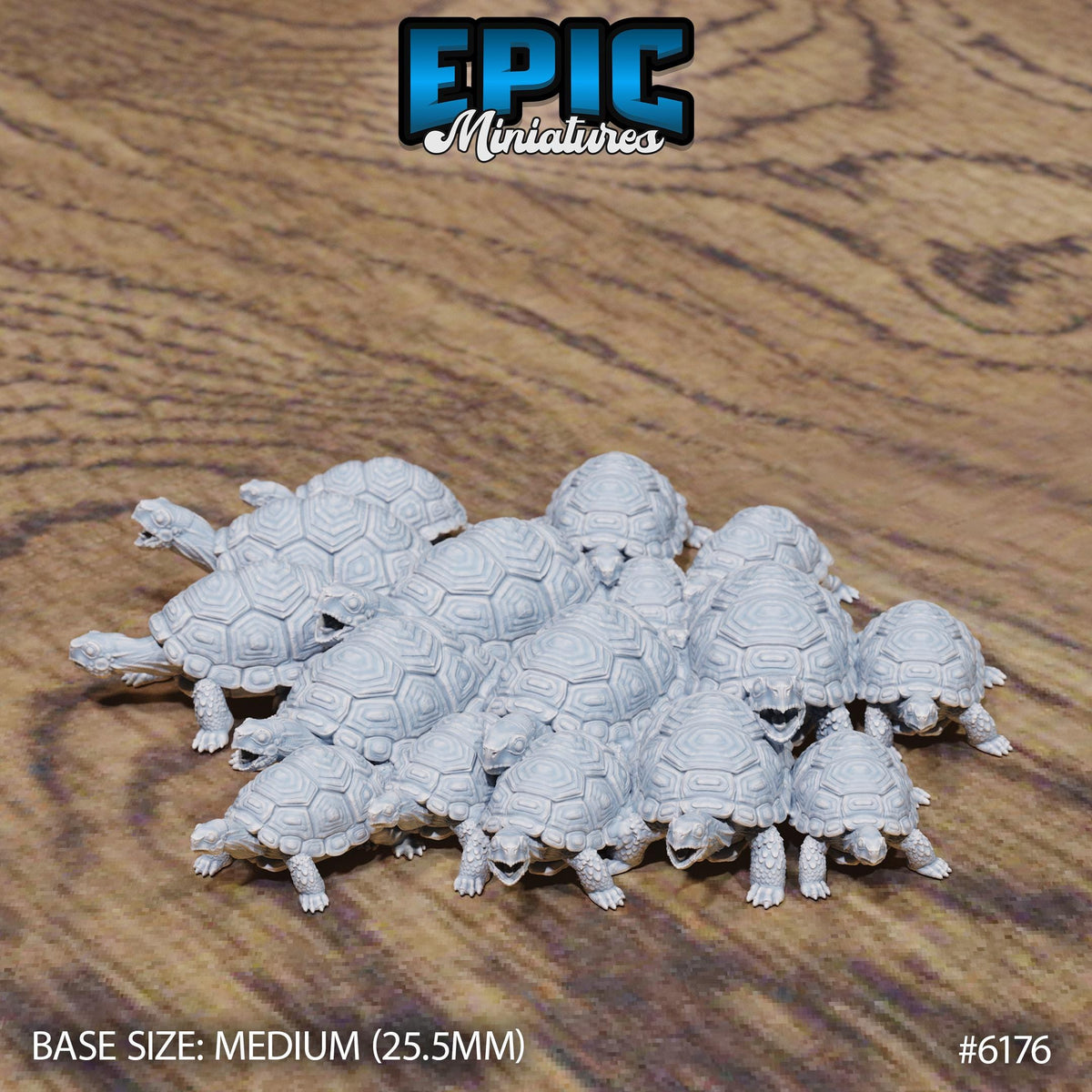 Tortoise Swarm Option #6176 front DND miniature Swamp Adventure 16k resin
