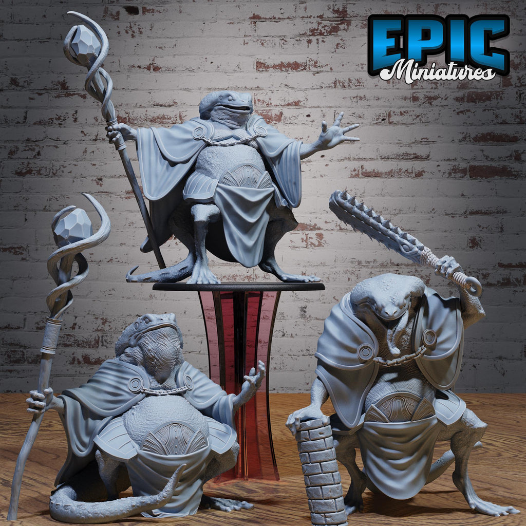Toad Boss Set of 3 DND miniatures group photo Swamp Adventure