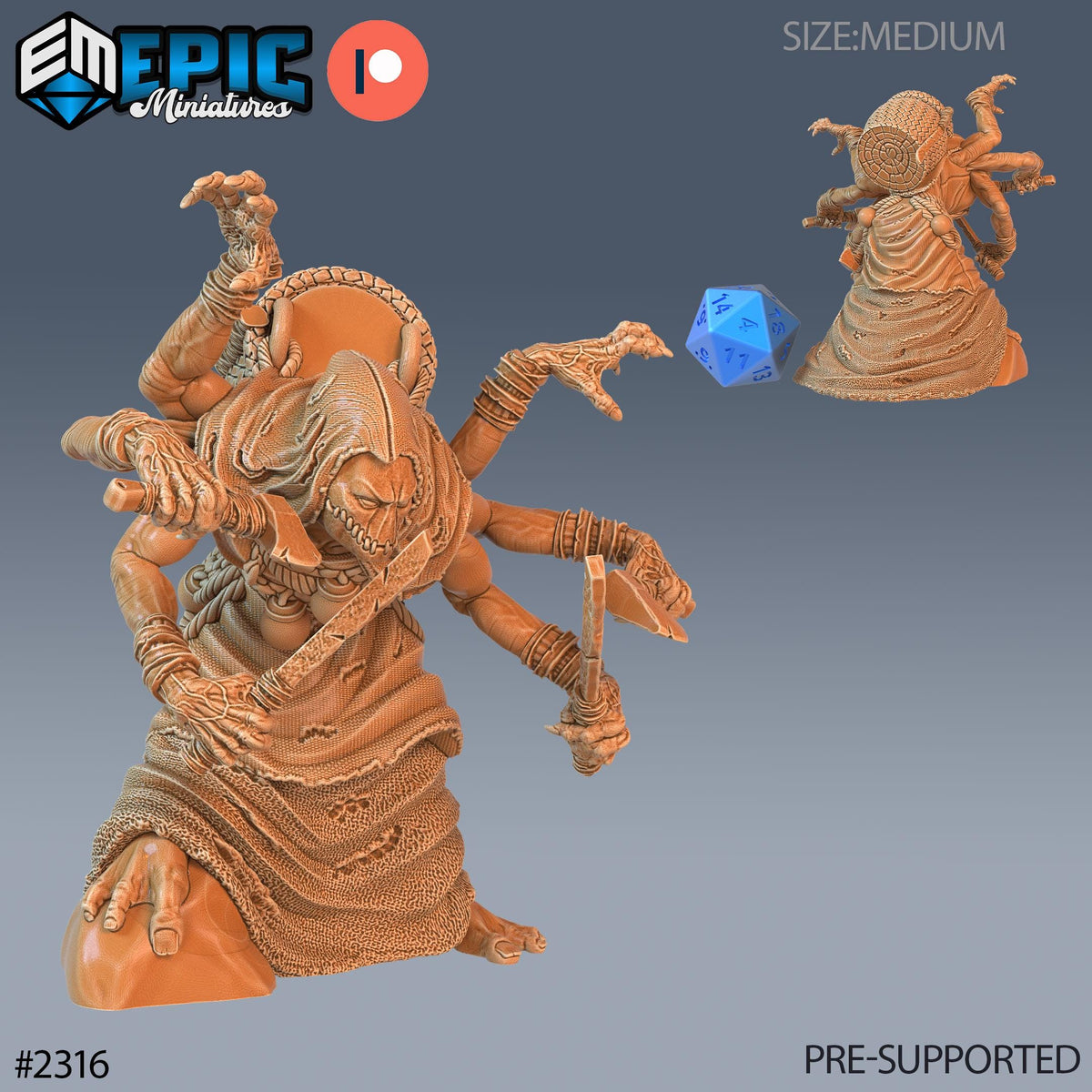 Corpse Collector Option #2316 front DND miniature Tombs of Demise 16k resin