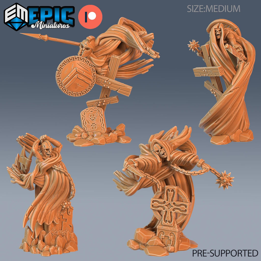 Graveyard Ghost Set of 8 DND miniatures group photo Tombs of Demise