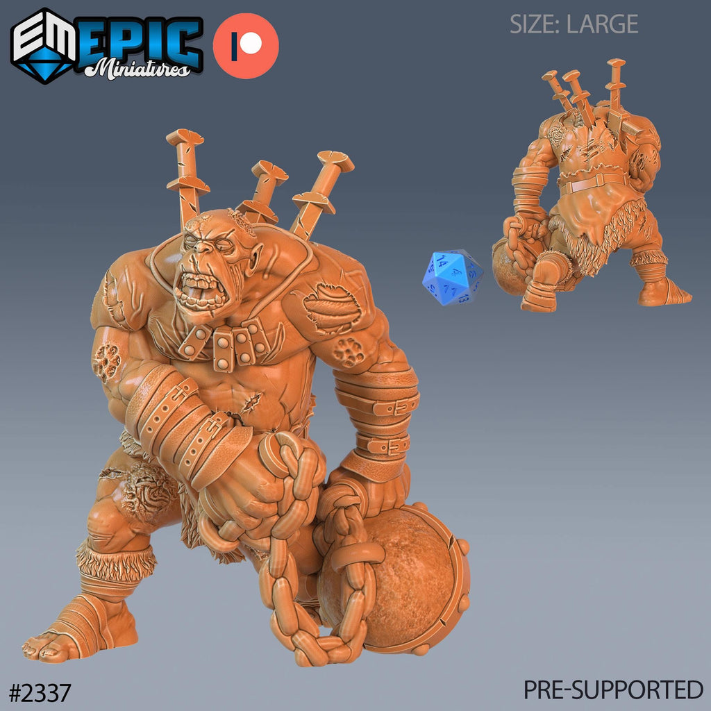 Ogre Zombie Option #2337 front DND miniature Tombs of Demise 16k resin